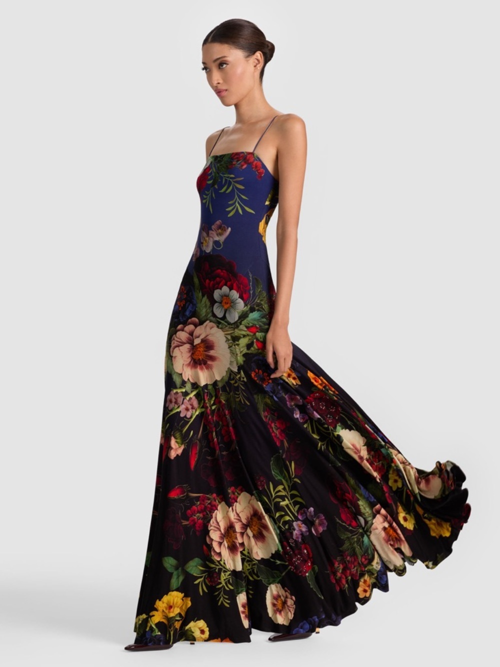 new Alice and Olivia Augusta maxi dress in magic garden gradient floral - Picture 2 of 12